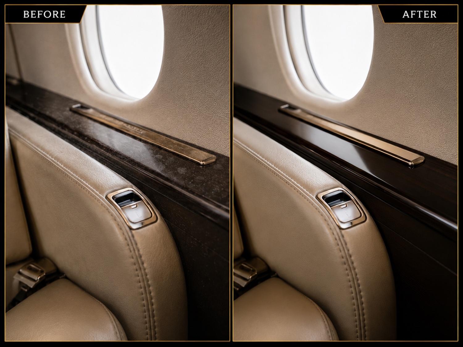 Before and after side panel detailing