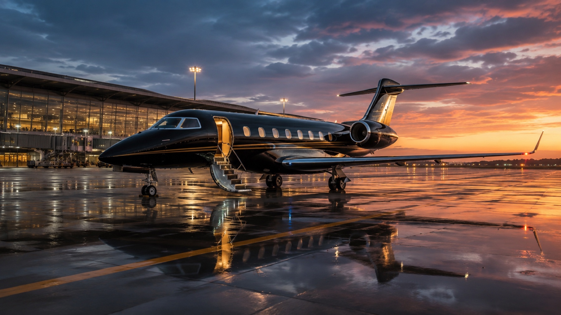 Private jet at Berlin aviation location for aircraft detailing BER